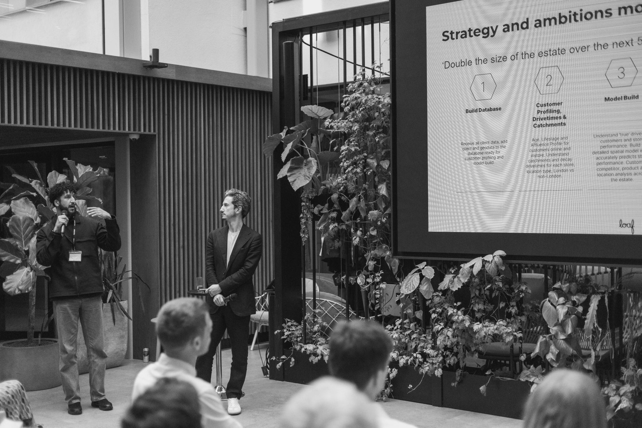 Tom Scarr presenting at a data conference